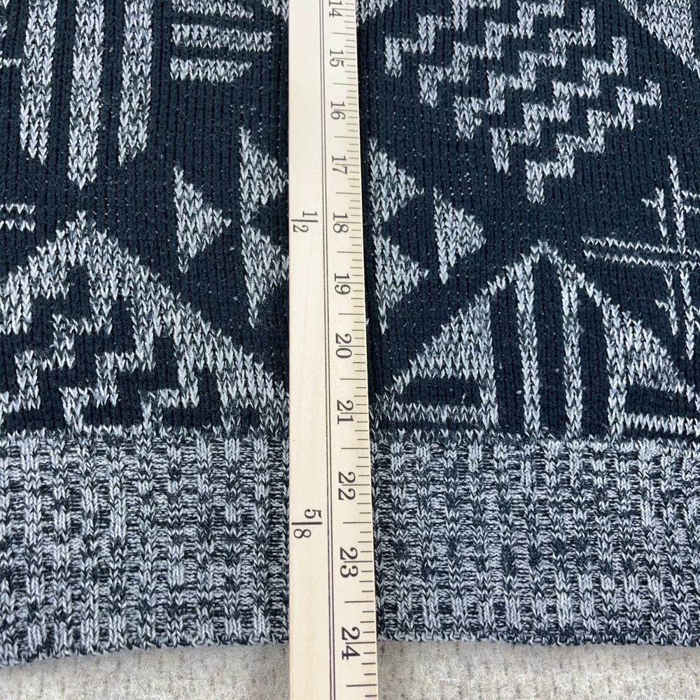 Vintage Grandpa Sweater Men Large Gray Black Geometric Crewneck 80s 90s Golf - Picture 8 of 11